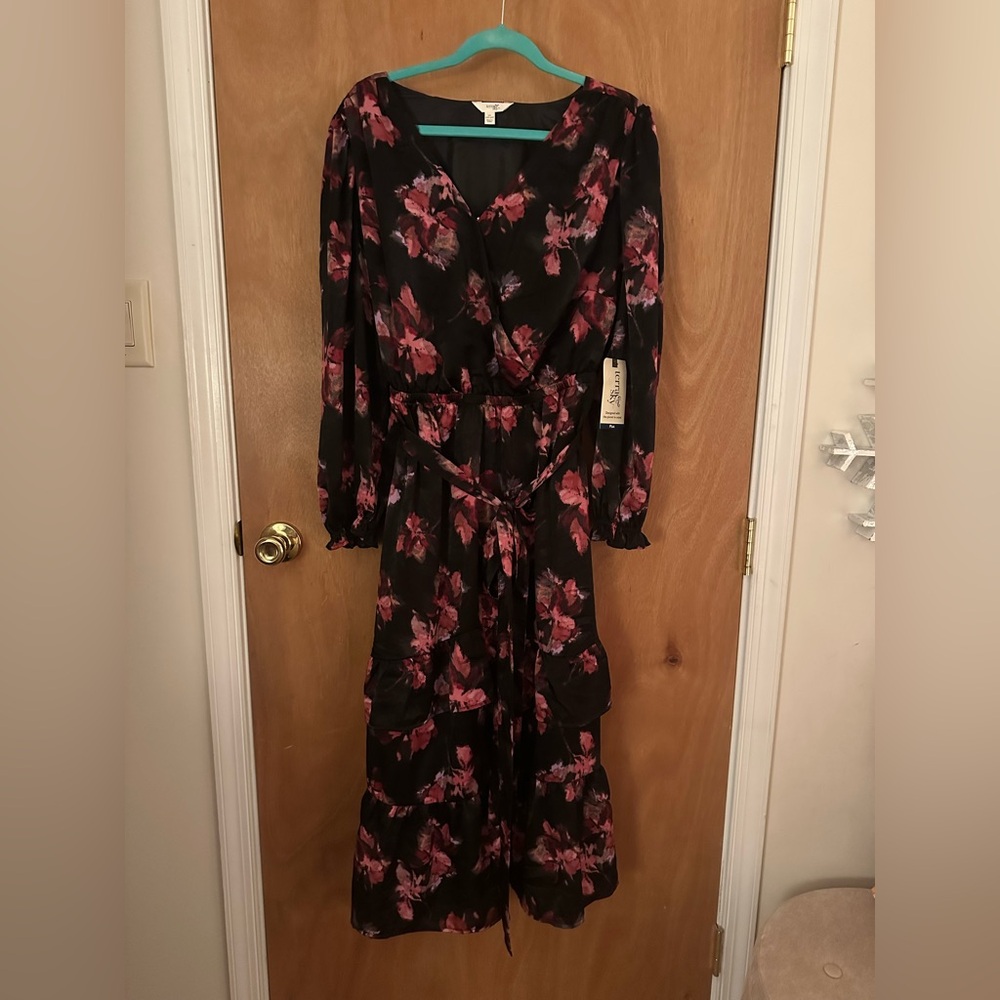 Plus Size, Floral Long Sleeve Dress - Size 1X